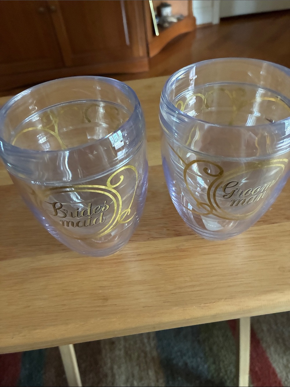 tervis Clear Double-Walled Tumblers with Gold Script